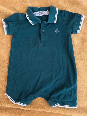 Combinaison short vert émeraude vintage 3 mois