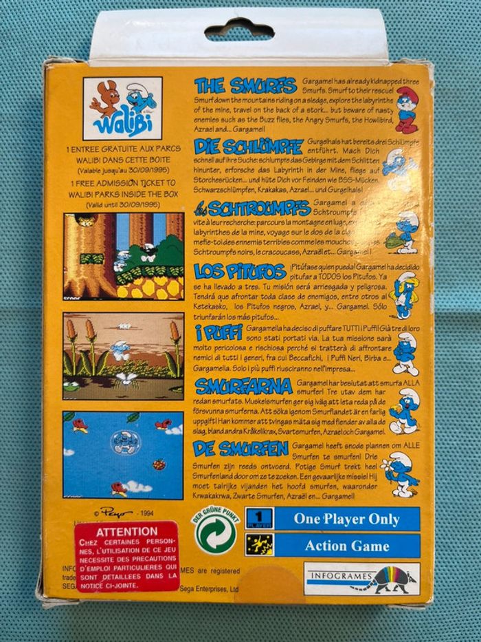 Les schtroumpfs - Sega Game Gear - photo numéro 2