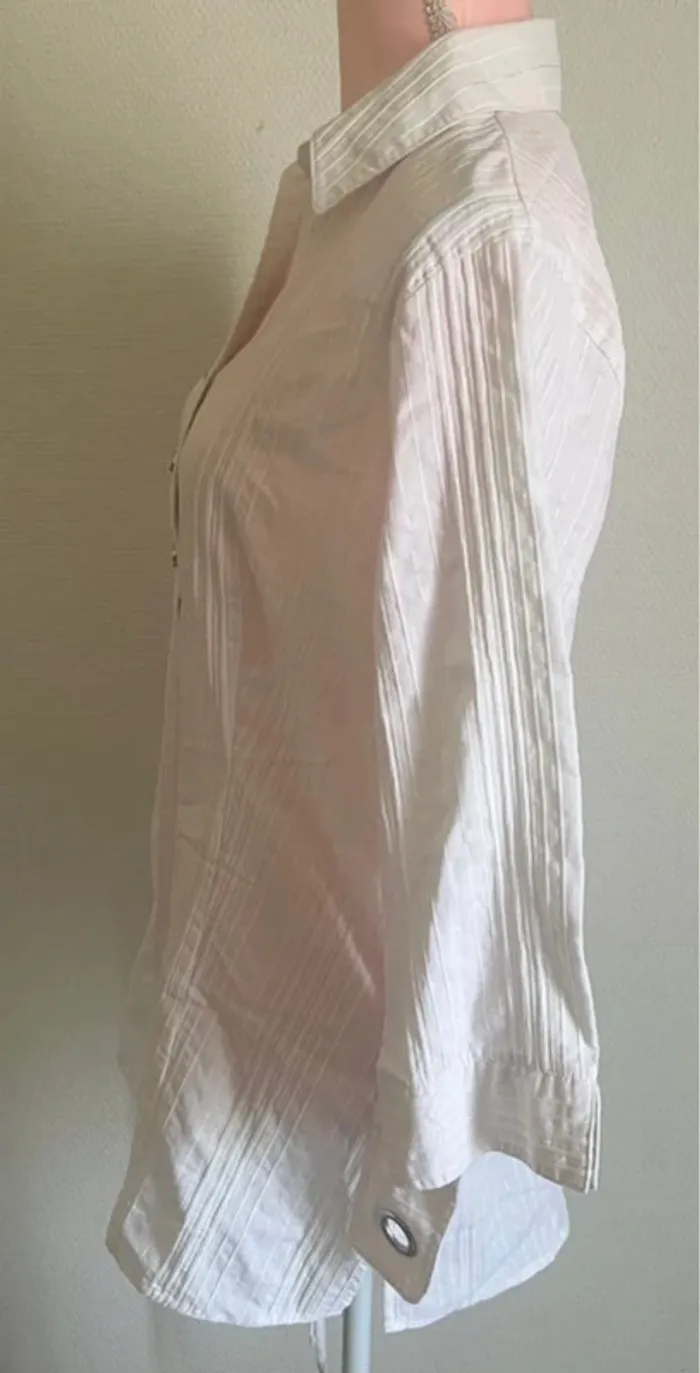 Haut blanc manches 3/4 taille 46 Fiorella di Verdi - photo numéro 3