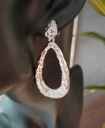 Magnifique boucle d'oreille fantaisie argenté