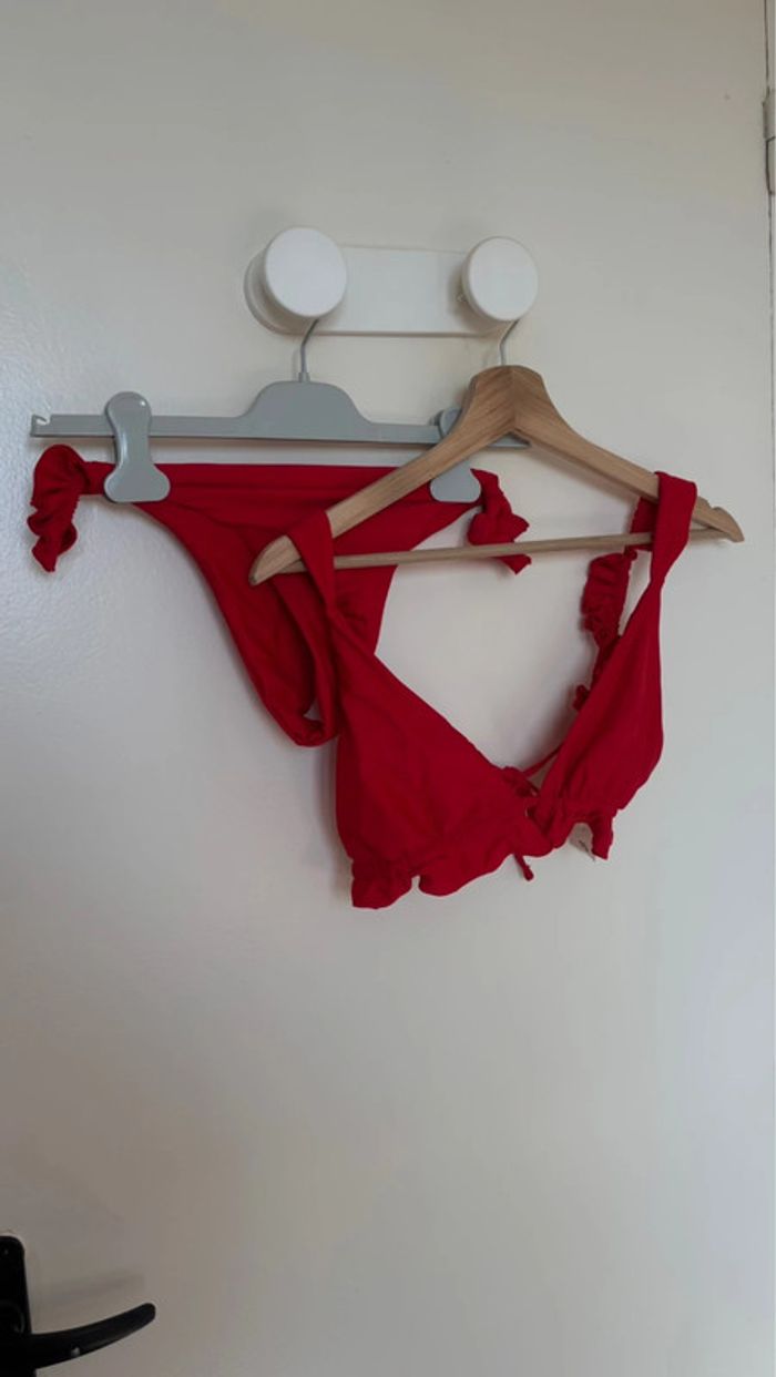 Maillot de bain rouge 2 pièces taille L