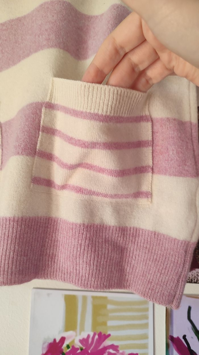 Pull rayé cachemire laine taille XS - photo numéro 3