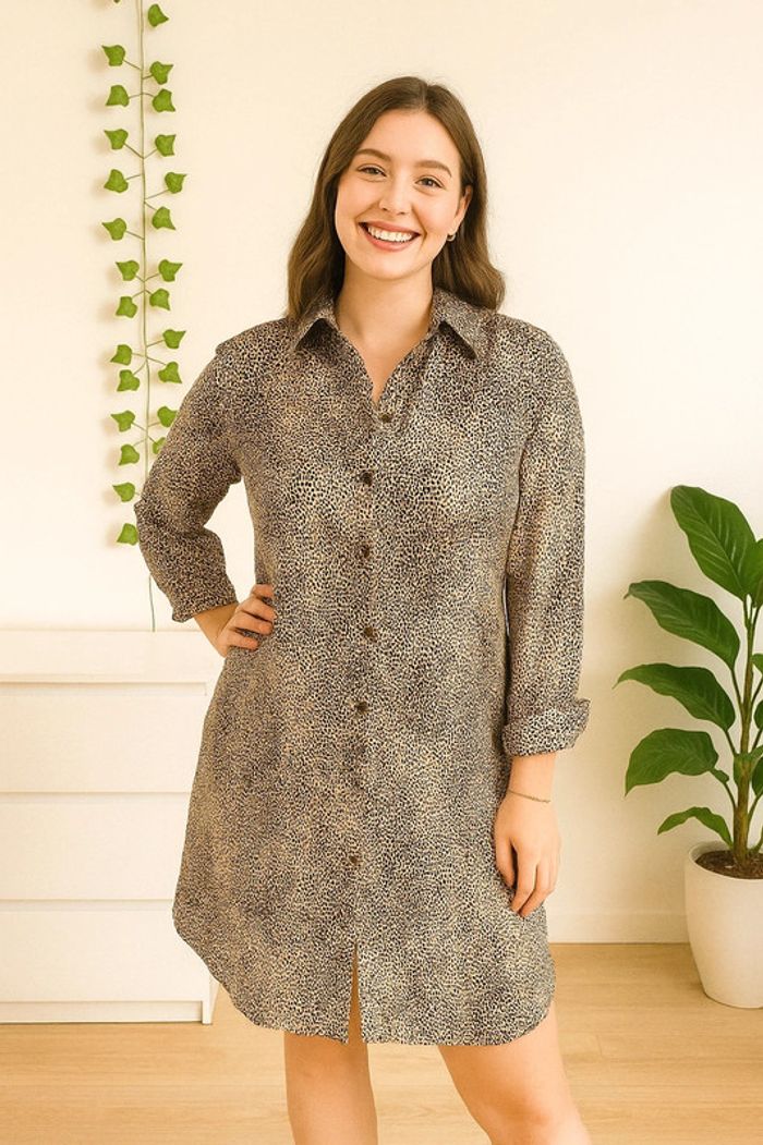 Longue chemise Zara léopard satiné 34/36 🌹