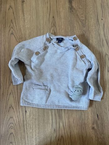 Pull en maille kiabi 9 mois gris