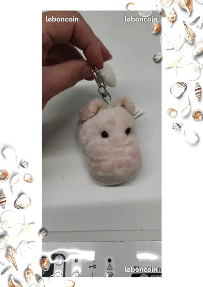 Porte clés peluche cochon rose - photo numéro 2