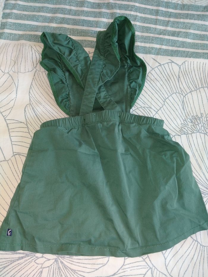Robe 12 mois Sucre d'orge, vert sapin, sans manches - photo numéro 2