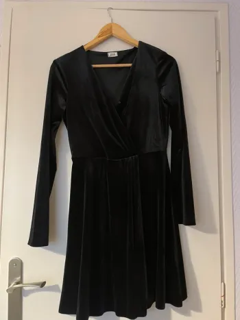 Robe effet velours noir