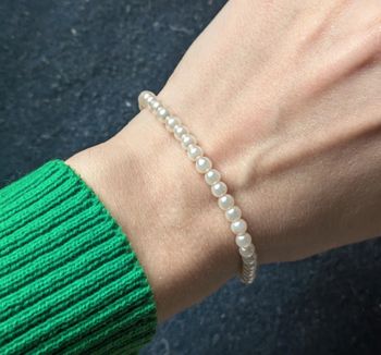 Bracelet a perles blanches