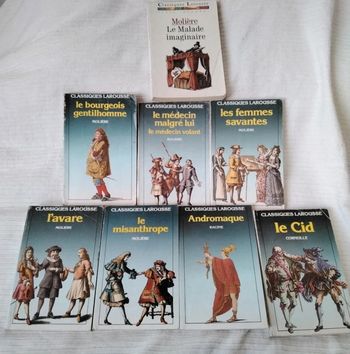 8 livres classiques larousse Moliere Racine Corneille  - theatre