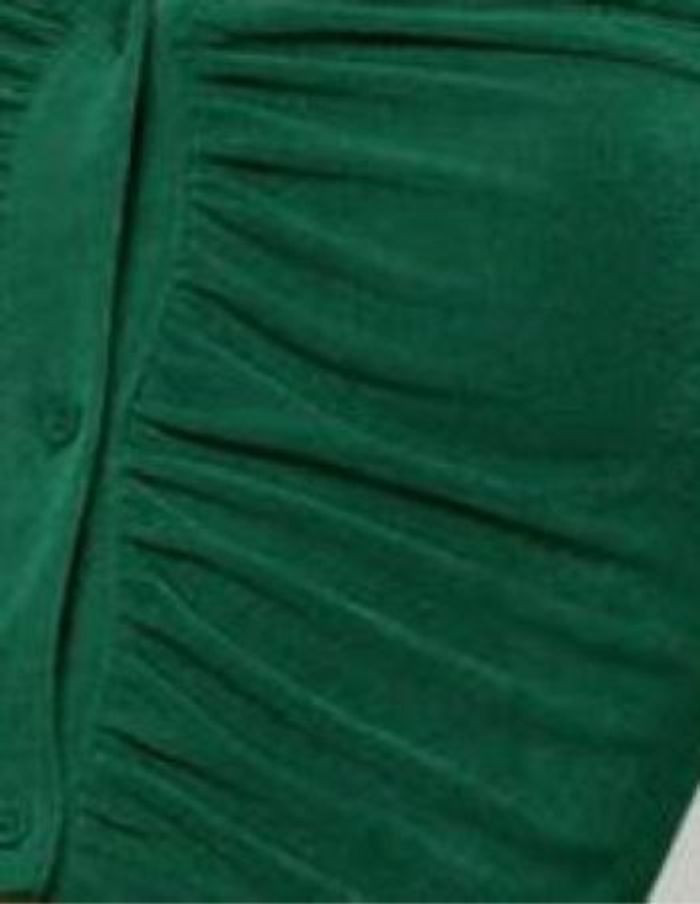 Chemise crop froncé devant vert sapin 38 Prettylittlething