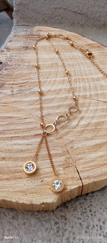 Collier acier inoxydable doré 