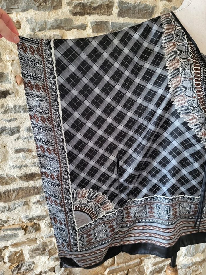 Poncho léger marron gris et noir La Redoute Taille unique - photo numéro 6