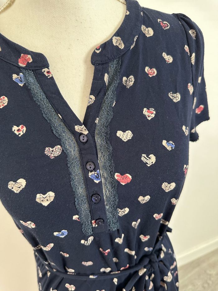 Robe bleue marine et multicolore petits cœurs Vive Maria T36 S - photo numéro 3