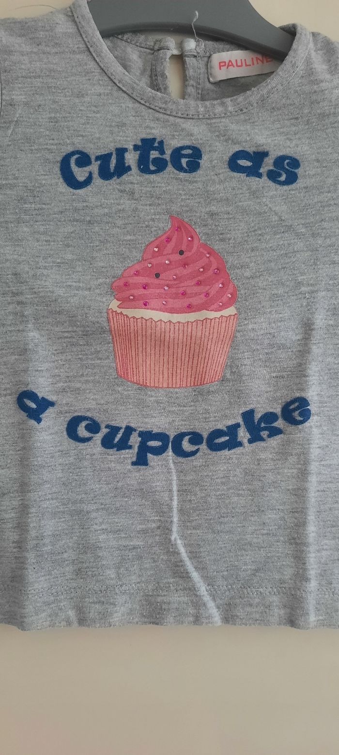 Tee shirt gris cupcake - photo numéro 2