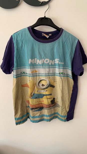 Tee Shirt bleu Minions 12 ans