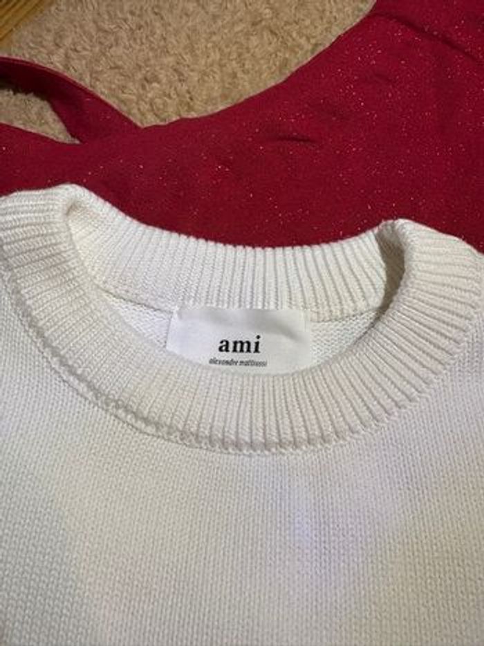 Pull Ami Paris Blanc, taille s, neuf - photo numéro 4
