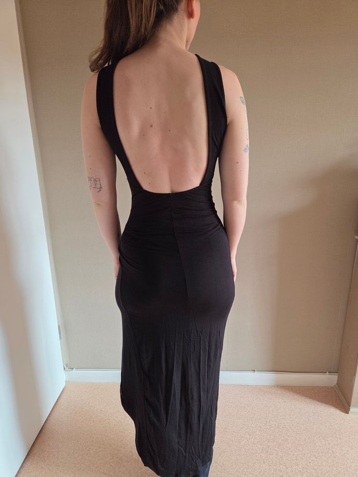 Robe longue Asos fente drapée noire T36 - photo numéro 7