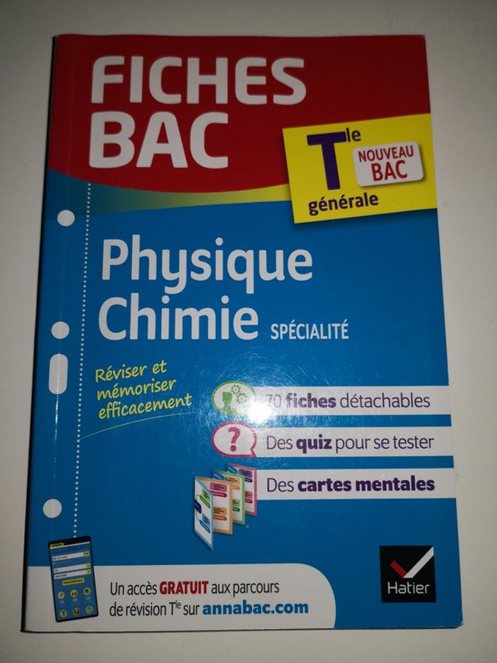 Fiches Bac Terminale Générale spécialité Physique-Chimie