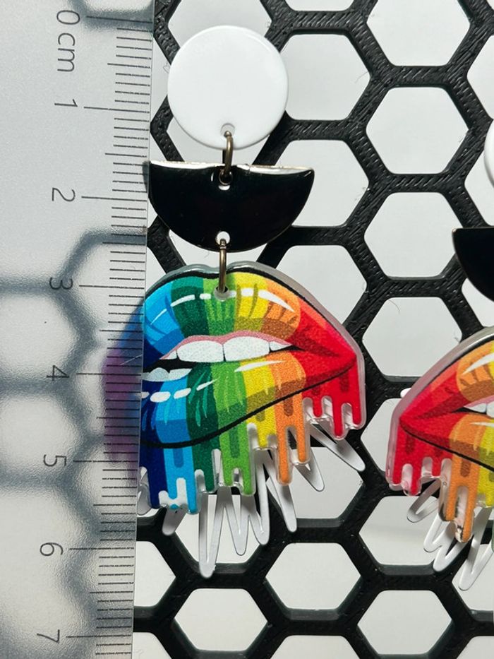 Boucles d’oreilles Baisers Arc-en-ciel - photo numéro 6