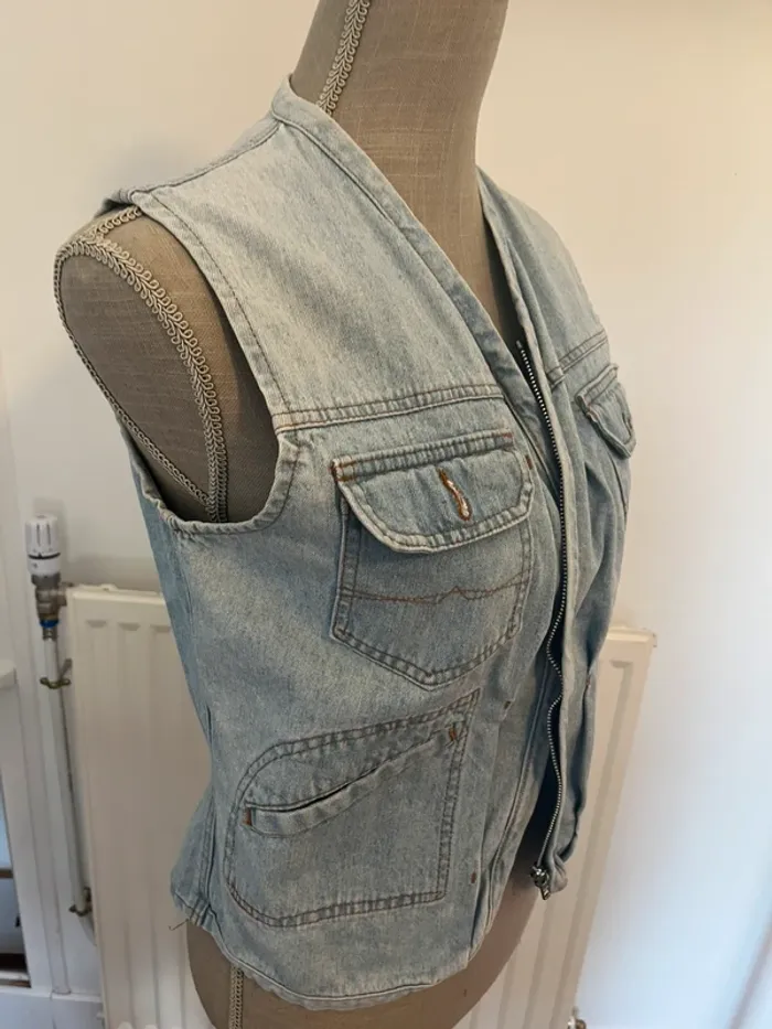 Veste sans manche jean - photo numéro 3