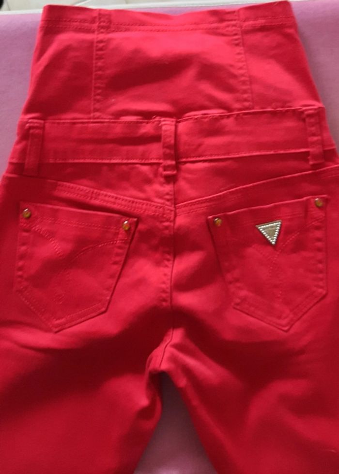 Pantalon taille haute rouge - photo numéro 7