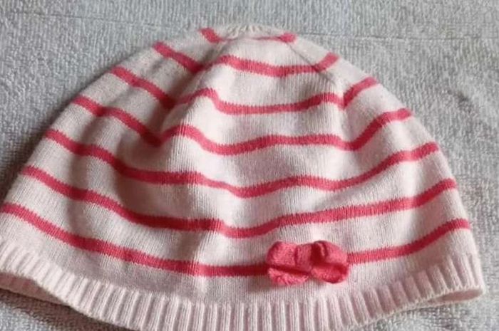 Bonnet  rose  clair rayé rose  Obaïbi Taille  6  /  12  mois - photo numéro 2