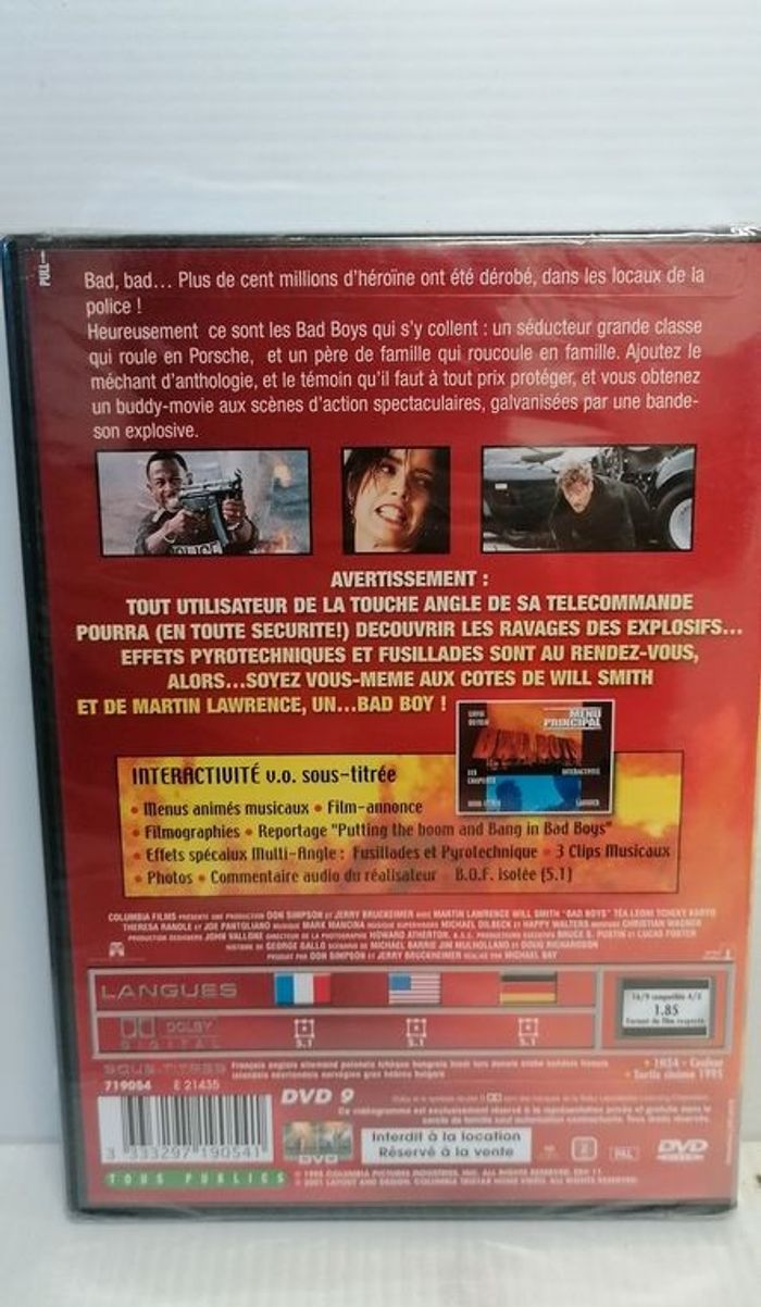 Dvd BAD BOYS - VF - Martin Lawrence - Will Smith (Neuf sous blister) - photo numéro 3