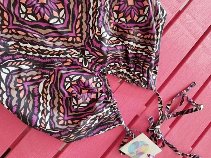 Robe d'été dos nu violette YK2 coton - photo numéro 5
