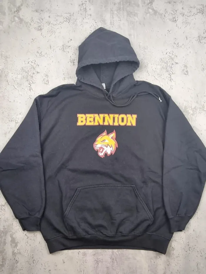 Pull à capuche universitaire Bennion noir, L Hommes - photo numéro 3