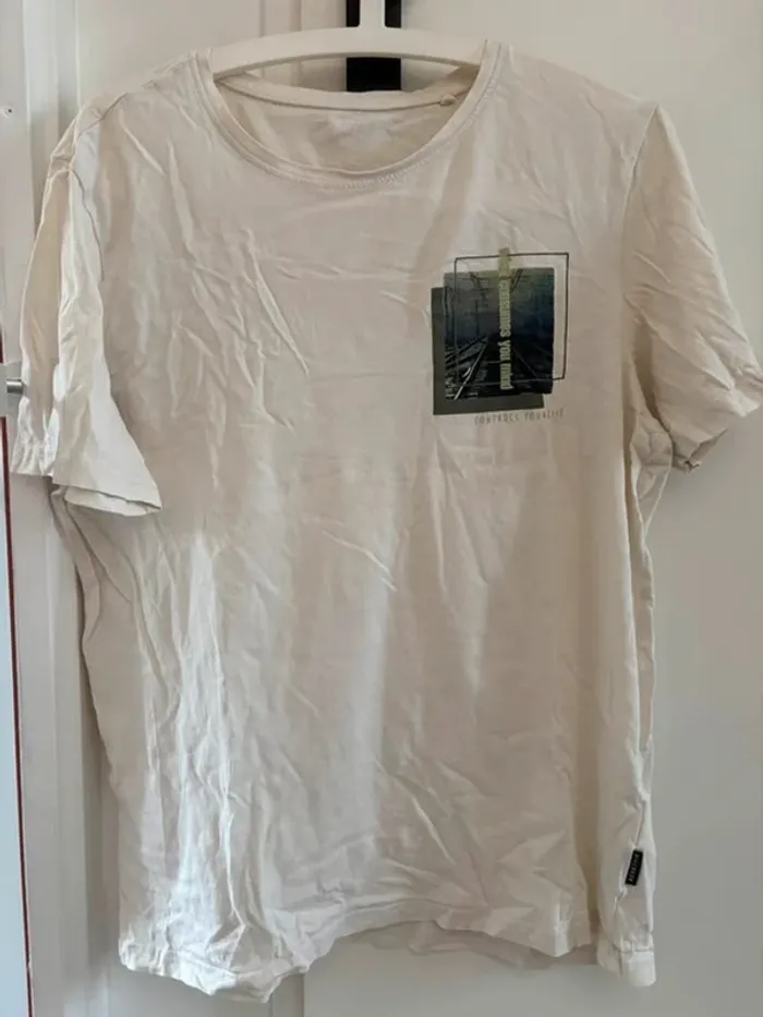 T-shirt écru imprimé Livergy t.L parfait état