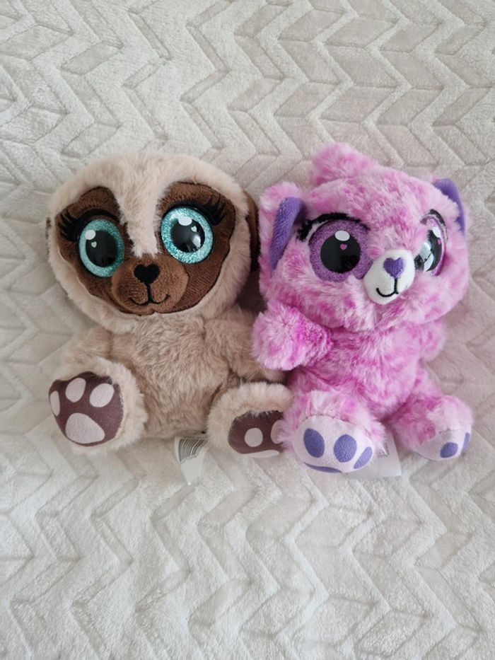 Lot peluches yeux brillants