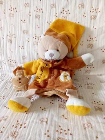 Doudou ours marionnette pain d'épices Doudou et Compagnie