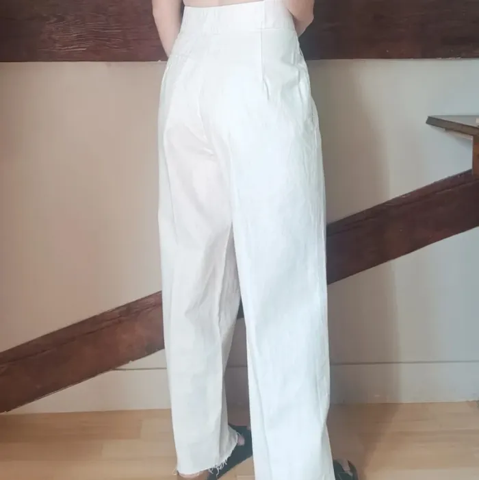 Pantalon blanc à pinces Newman - photo numéro 4
