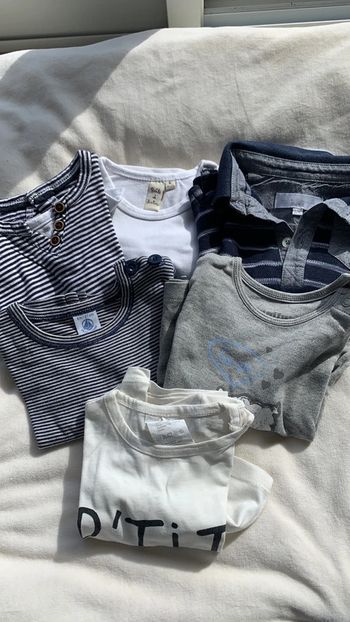 Lot t-shirts manches longues 6 mois garcon