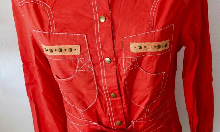 🤎 Veste rouge pour femme, taille L - photo numéro 5