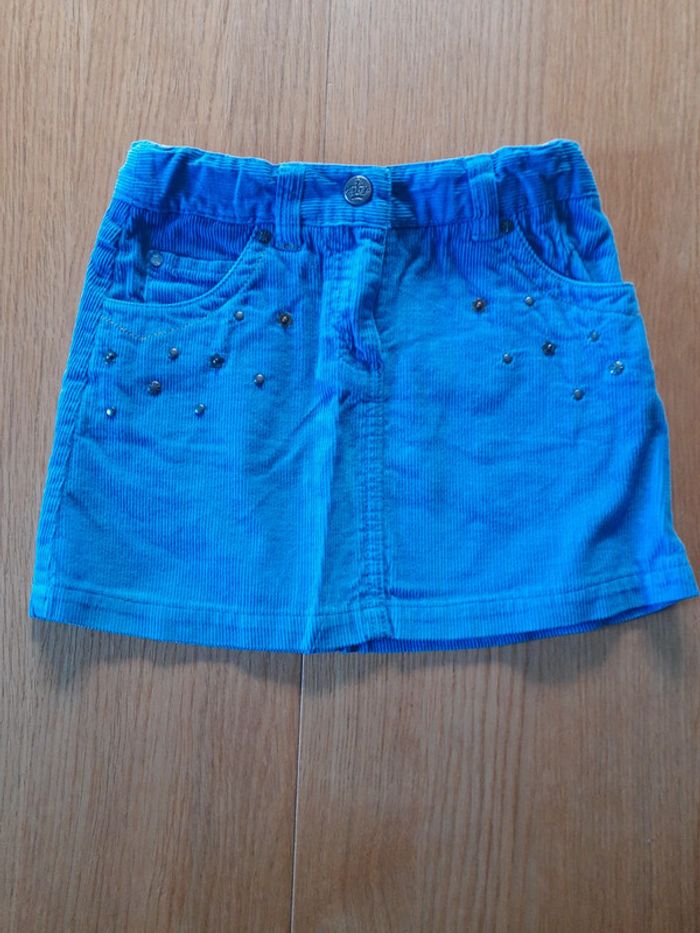Jupe bleu en velours côtelé 7 ans