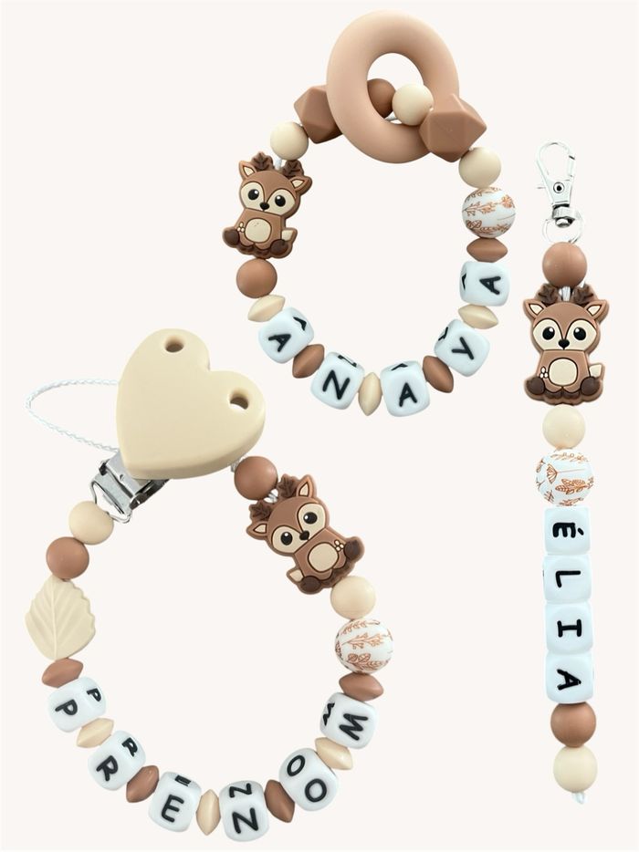 Attache tétine personnalisée Biche Cerf - photo numéro 3