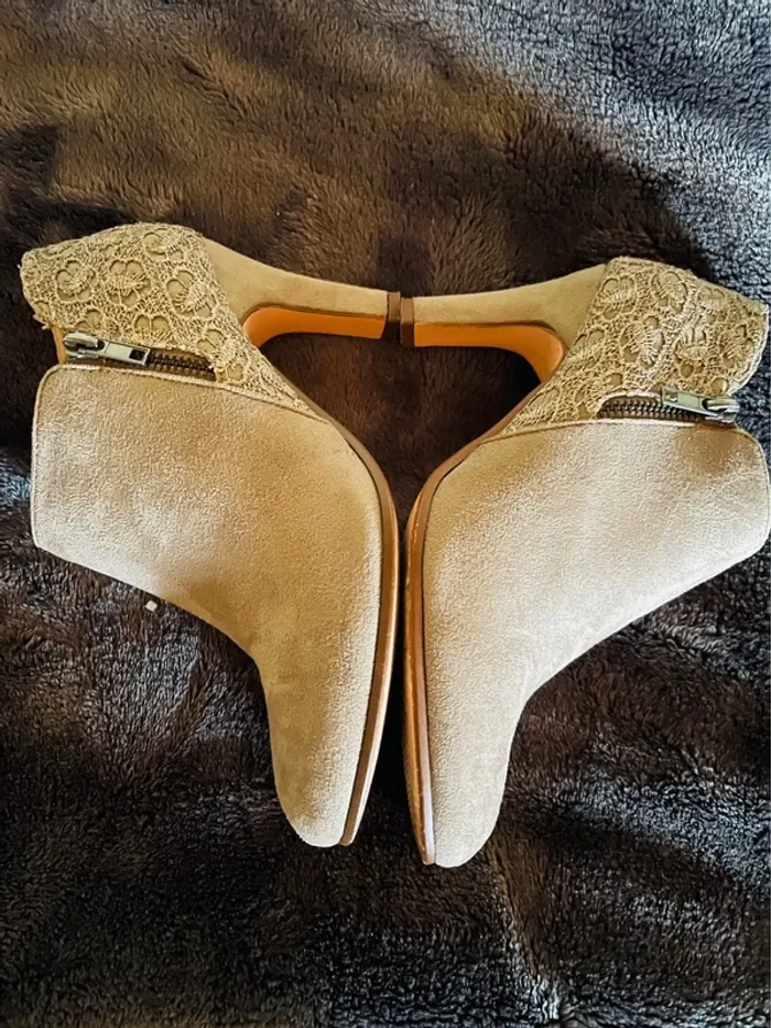 Bottines en daim et dentelle Bréal - photo numéro 6