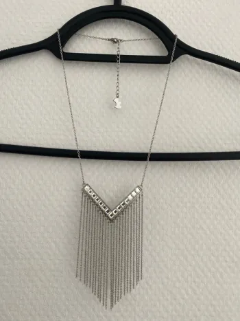 Sautoir argent et brillants