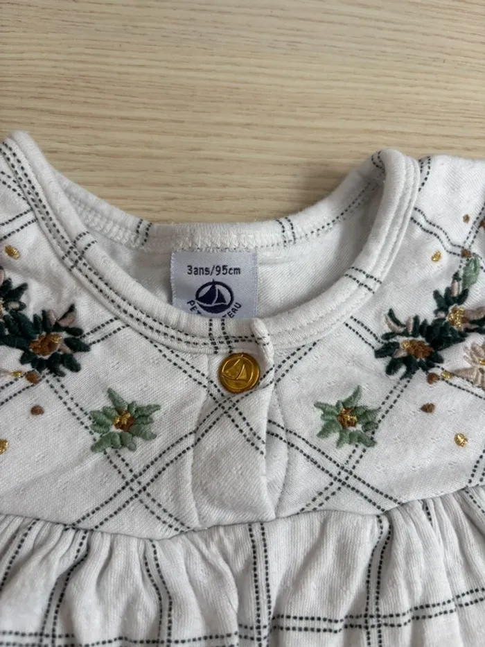 Blouse brodée petit bateau taille 3 ans - photo numéro 3