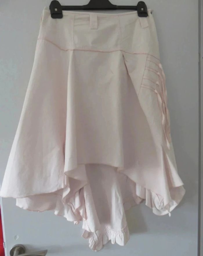 Jupe Promod rose asymétrique taille 40