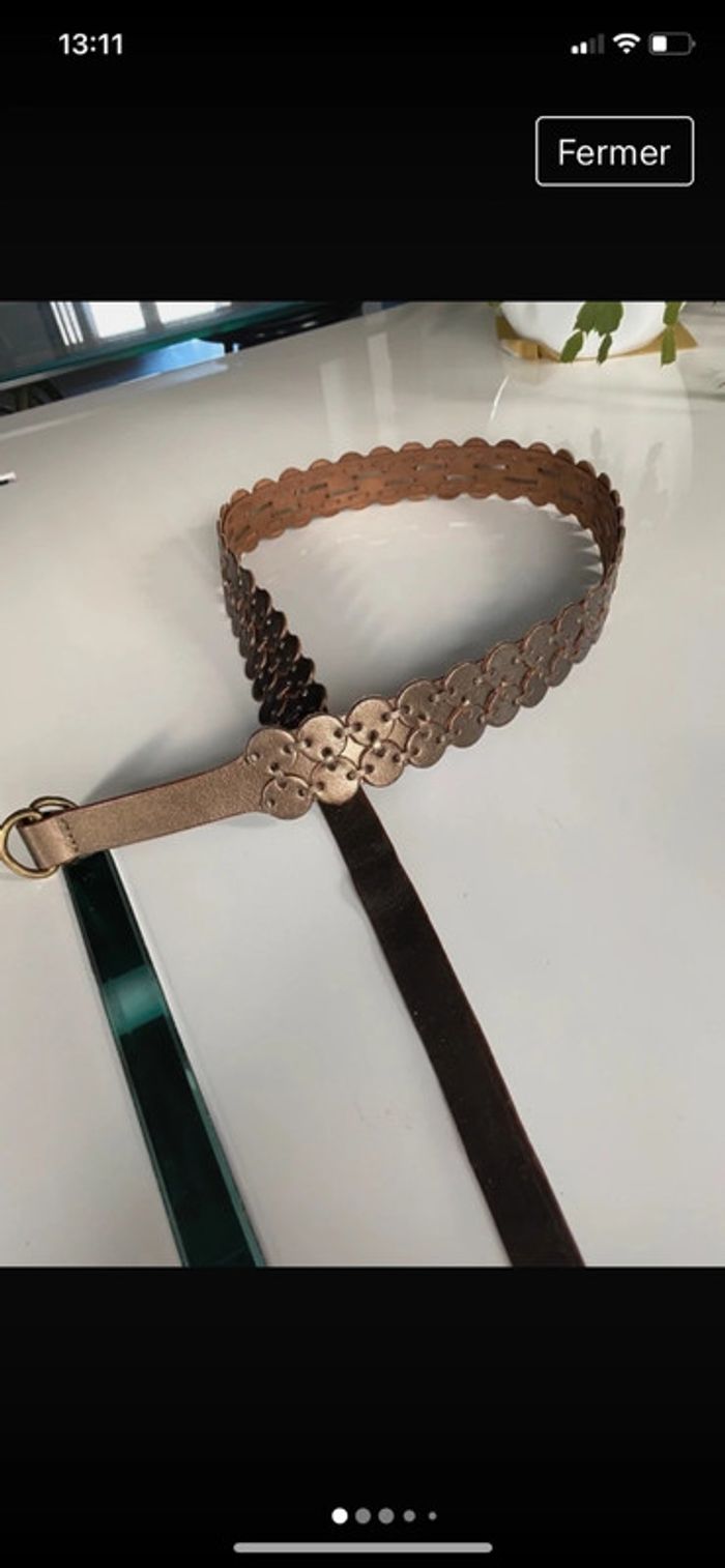 Ceinture en cuir bronze - photo numéro 2