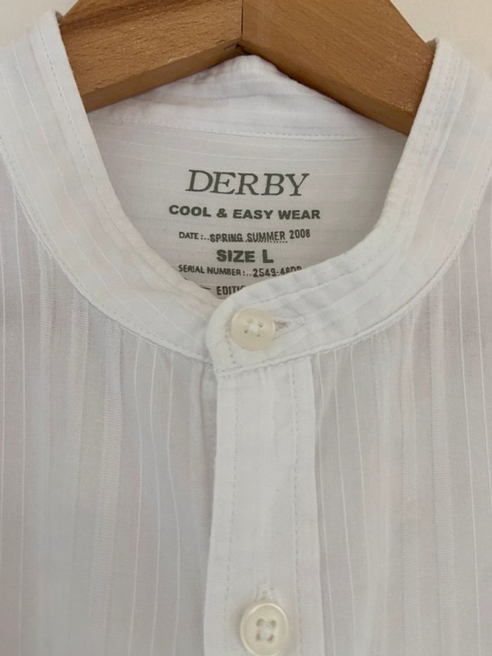 Chemise blanche col Mao coton Derby taille L - photo numéro 7