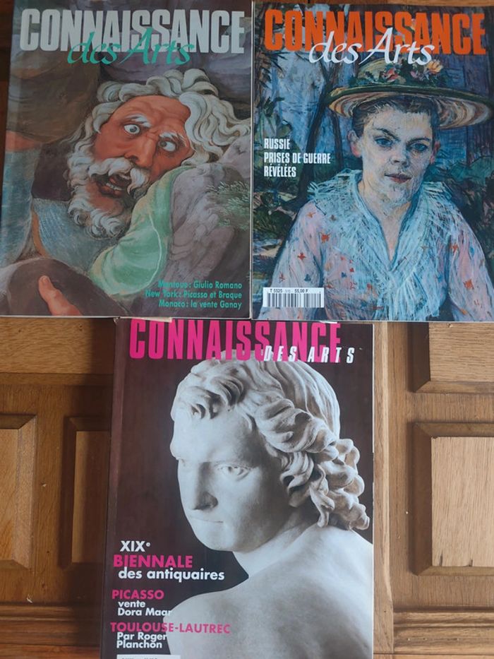 Lot 3 magazines vintage Connaissance des Arts – Picasso, Russie, Toulouse-Lautrec