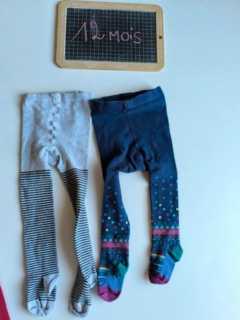 Lot de 2 collants taille 1 an en très bon état