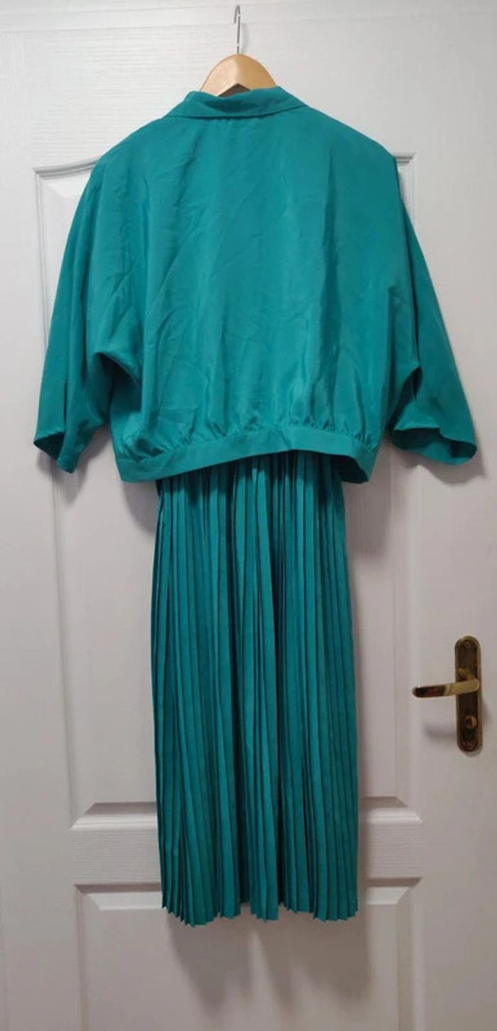 Robe + blazer veste vintage vert Vincent Bastien 44 - photo numéro 2