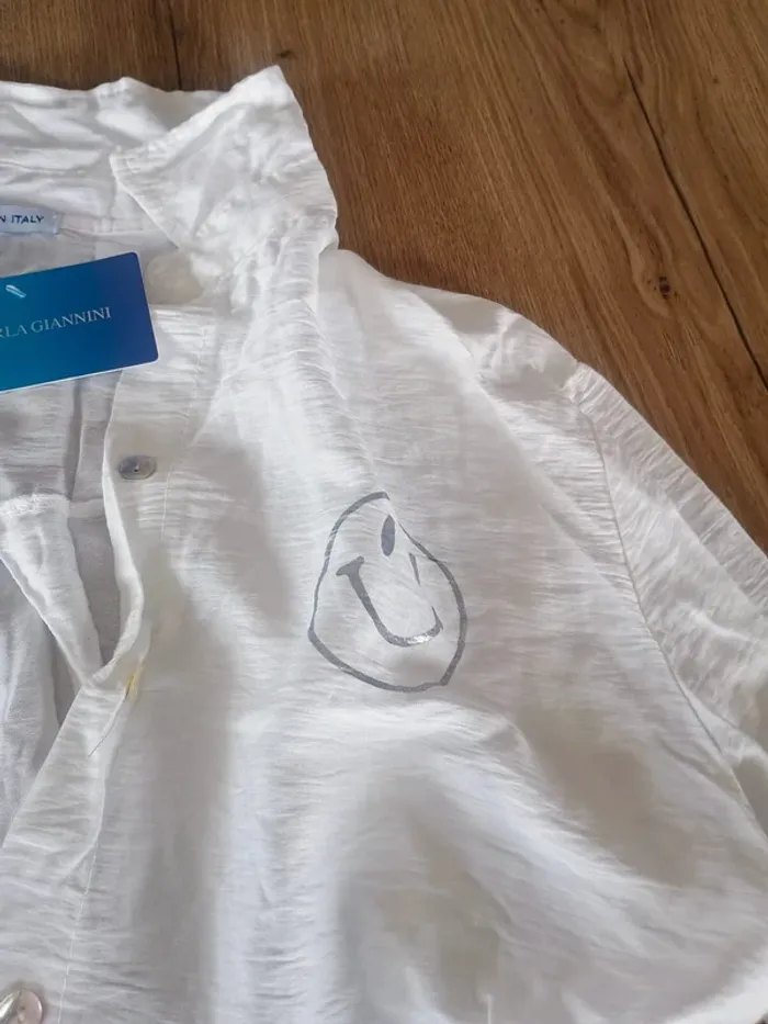 chemise blanche moif argenté T38/40 - photo numéro 5