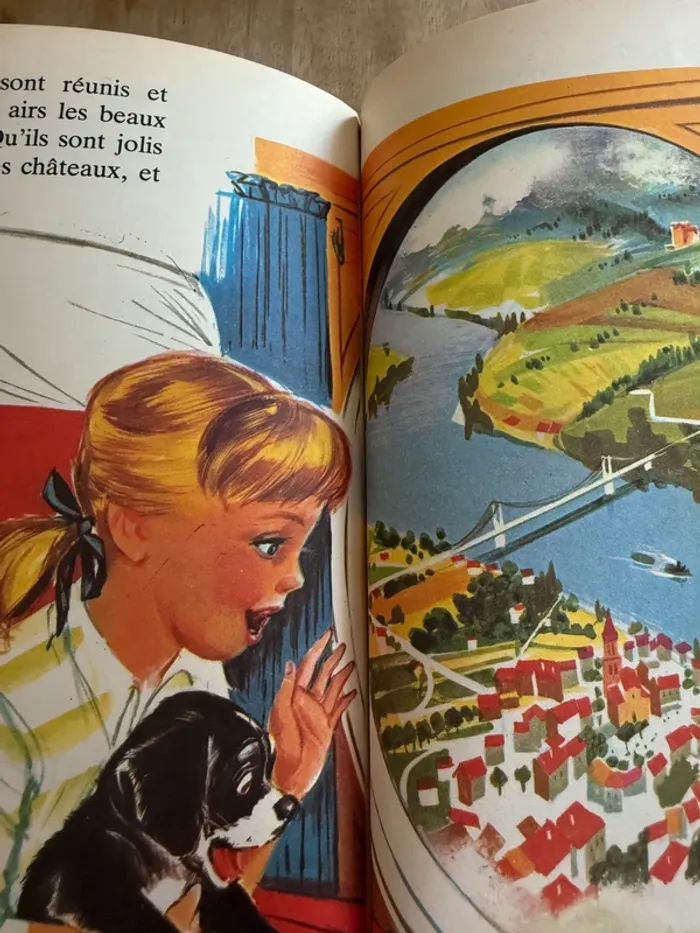 Livre album ancien reliure rouge Caroline voyage en avion Gentil Coquelicot Hachette cartonné - photo numéro 9