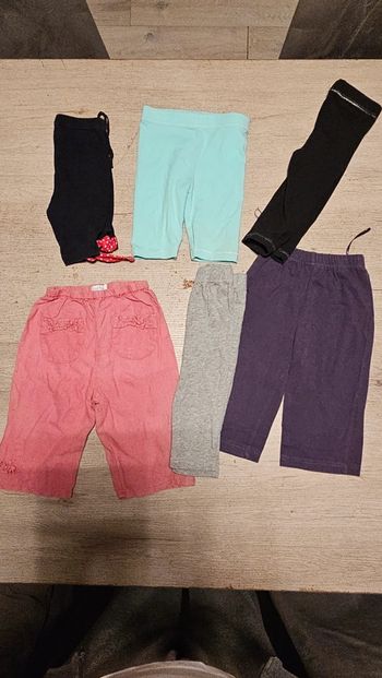Lot de 6 legging/pantalon d été, fille, 12 moos