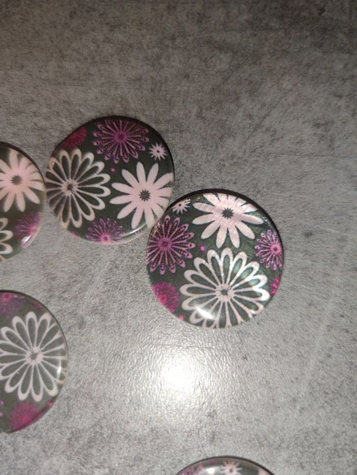 Lot de grandes perles en céramique motif fleurs - photo numéro 2